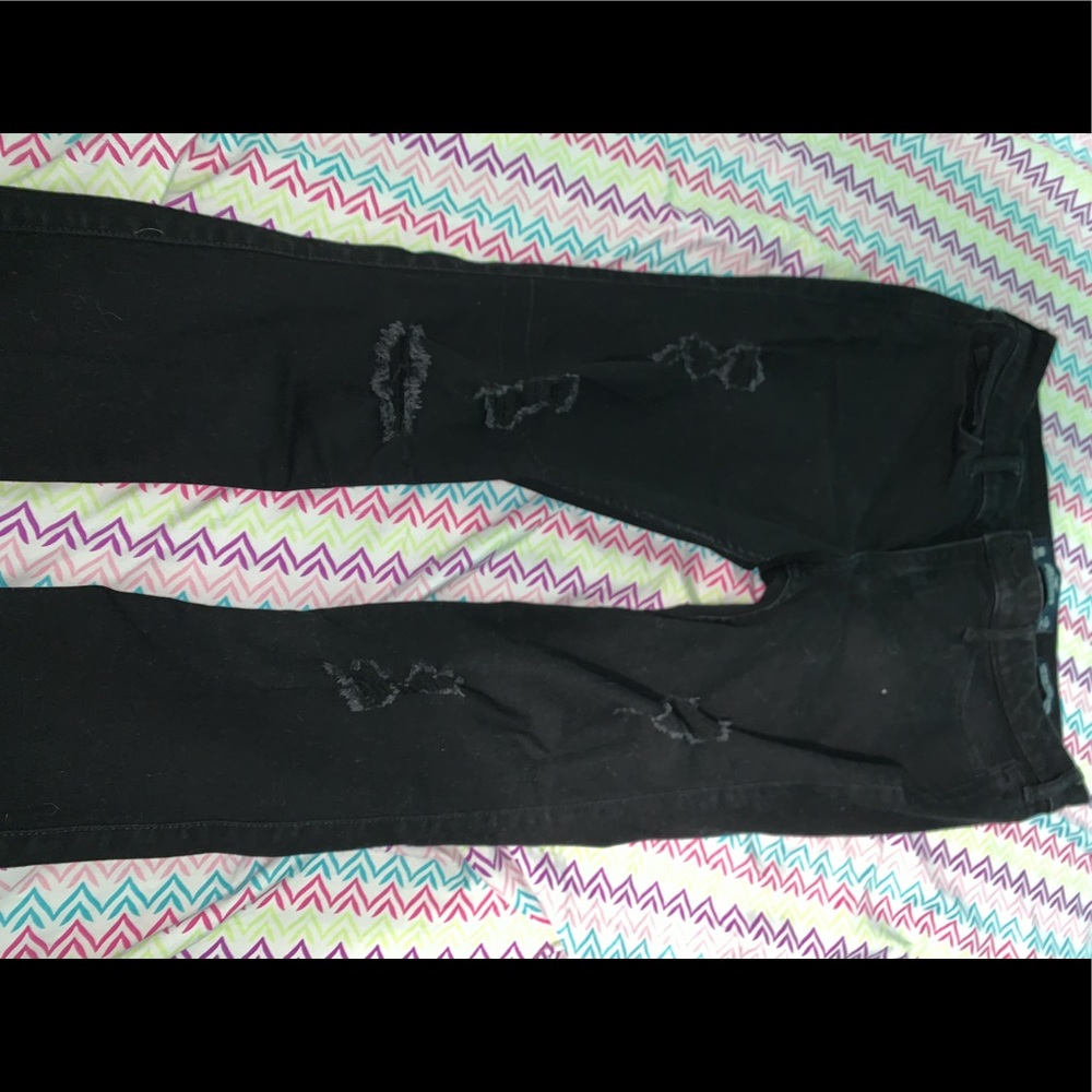 Black ripped hollister  jeans